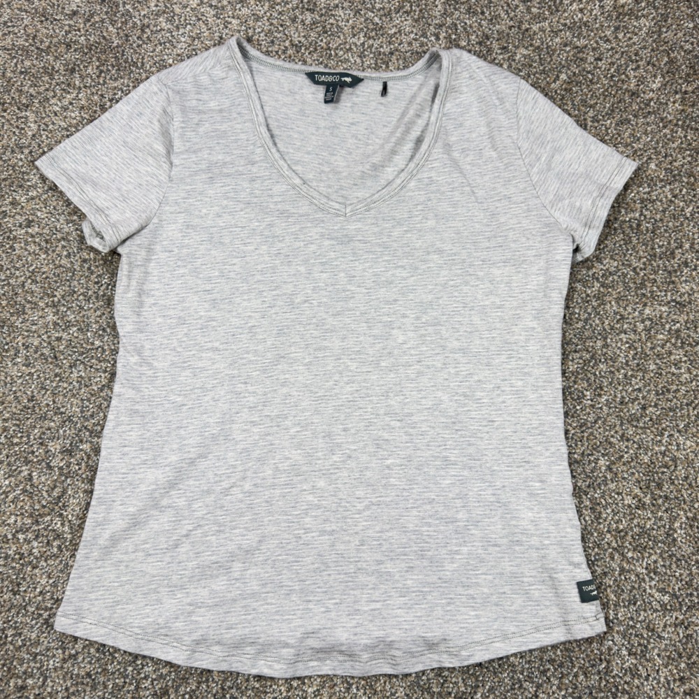 Toad&Co Womens Small V-Neck T-Shirt Bundle 3 Pack Gray Charcoal Navy Slub Knit - Picture 3 of 16